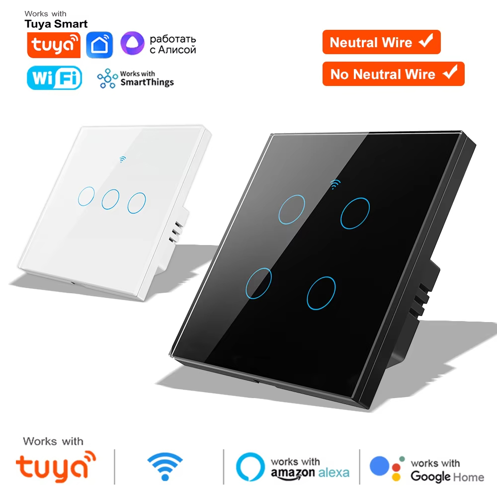 Smart Relay Tuya - สวิตช์ไฟติดผนังแบบสัมผัส WiFi RF 433mhz สมาร์ทสวิตช์ไร้สาย 1