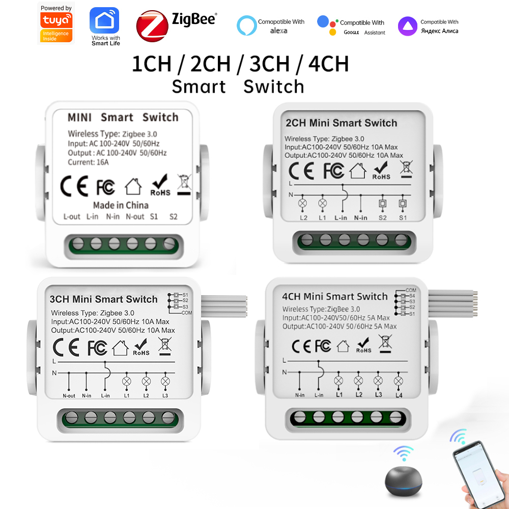 Smart Relay Tuya - สวิตช์อัจฉริยะ Tuya Zigbee 3.0 แบบ 1/2/3/4
