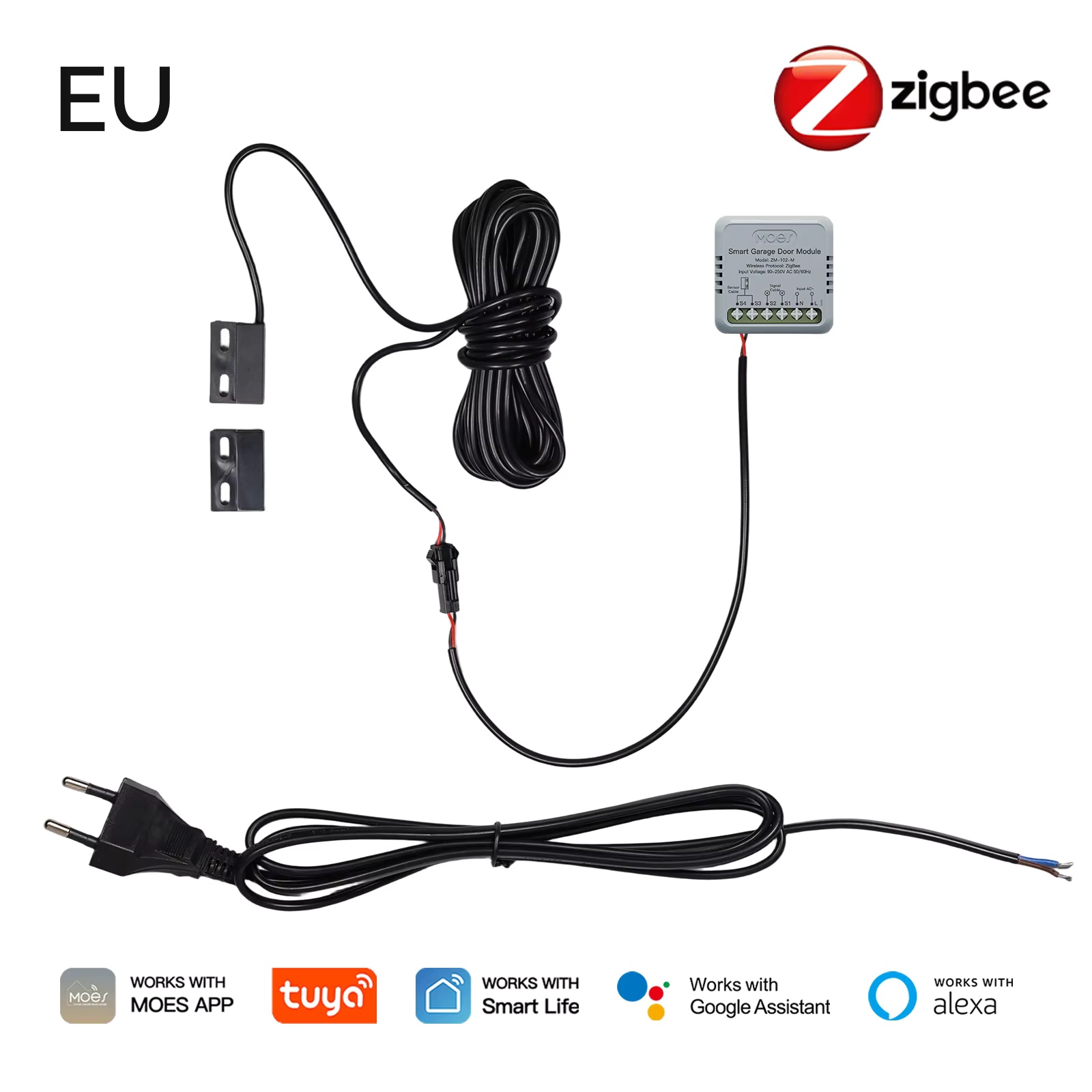 Home Assistant Tuya - โมดูลควบคุมประตูโรงรถ MOES Zigbee ทำงานร่วมกับ Tuya/Smart Life