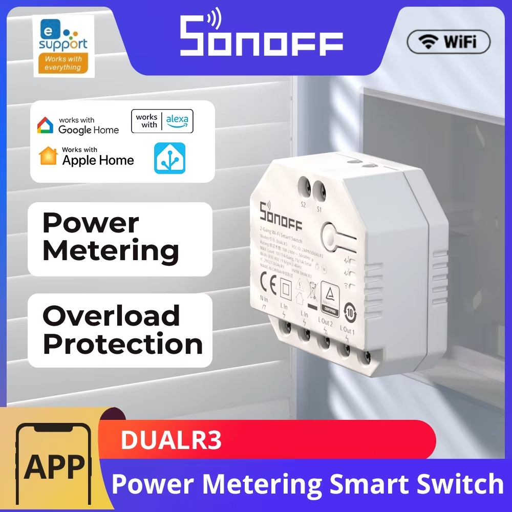 Sonoff - สวิตช์ม่าน Sonoff Dual R3 Sonoff Dualr3