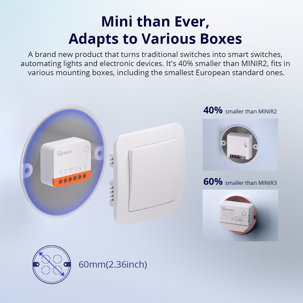 สวิตช์อัจฉริยะ Sonoff Mini R4  - Sonoff Mini R4 บทวิจารณ์และราคา